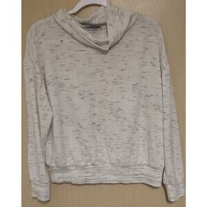 By Anthropologie Womens Sweater Size Medium Gray Marled Cowl Neck Drop Shoulder